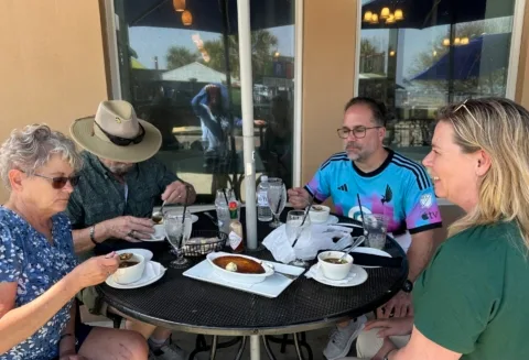 Peopleeatingcrawfishcornbread
